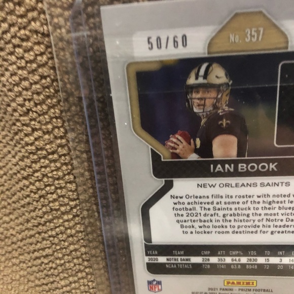 2021 Panini Prizm Ian Book Orange Shimmer 50/60 Rookie New Orleans Saints - Picture 3 of 3